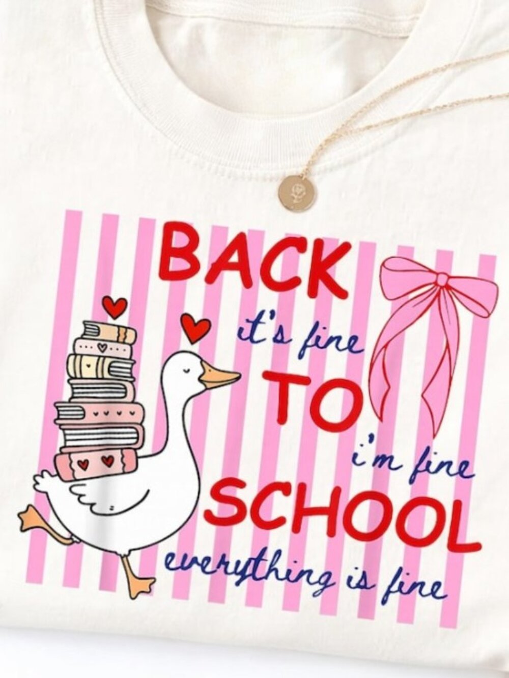 Silly Goose Teacher Shirt, Everything Is Fine Teacher Tee - Picture 2 of 4